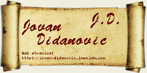 Jovan Didanović vizit kartica